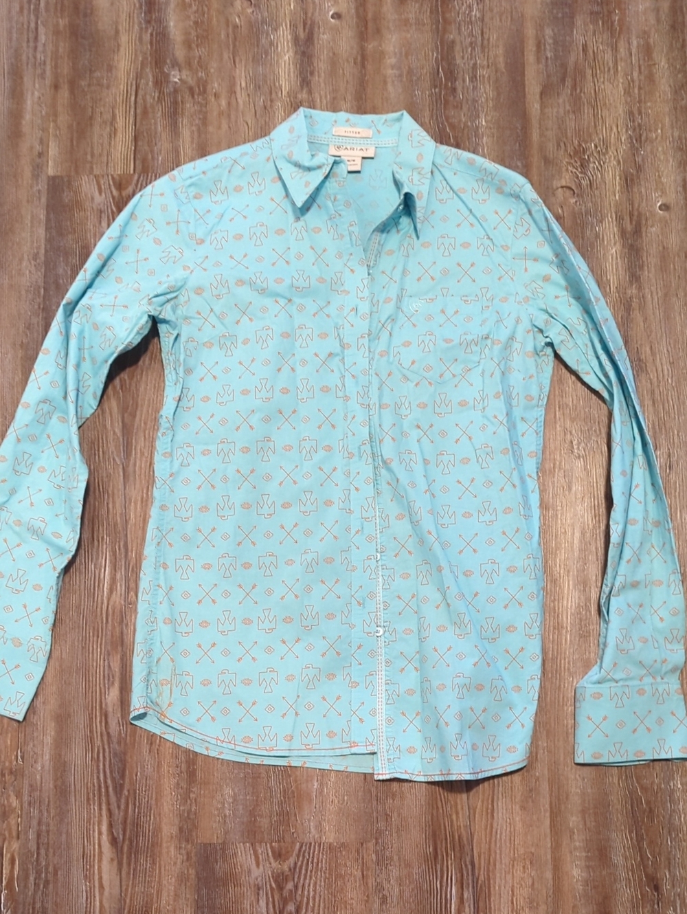 Ella Men's Light Blue Patterned Button-Up Shirt